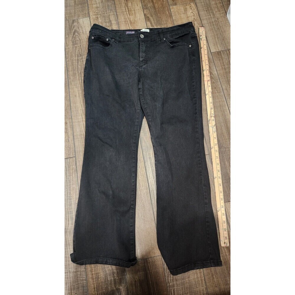 St Johns Bay Jeans 16P Petite Bootcut Leg Black Denim Jeans